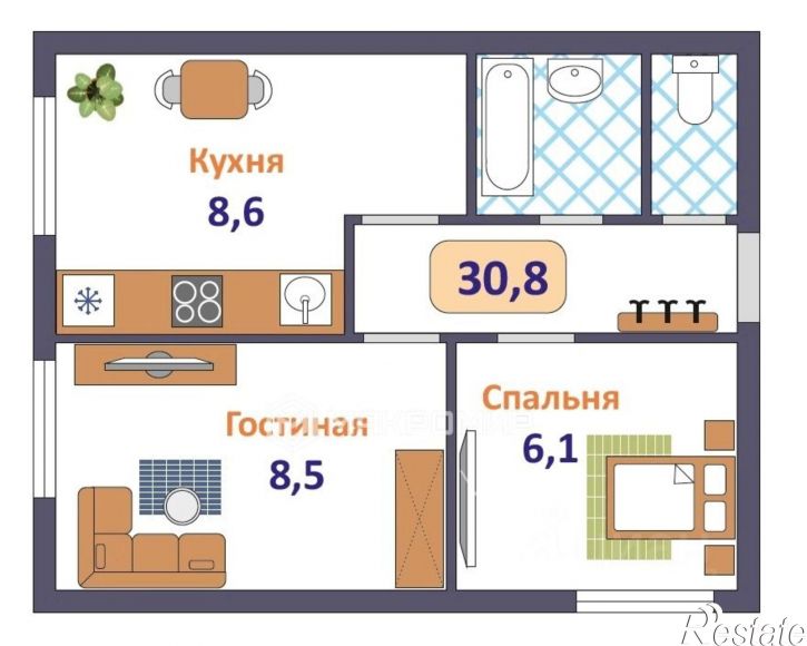 2-комн квартира ул Энтузиастов, 54,  д. 54