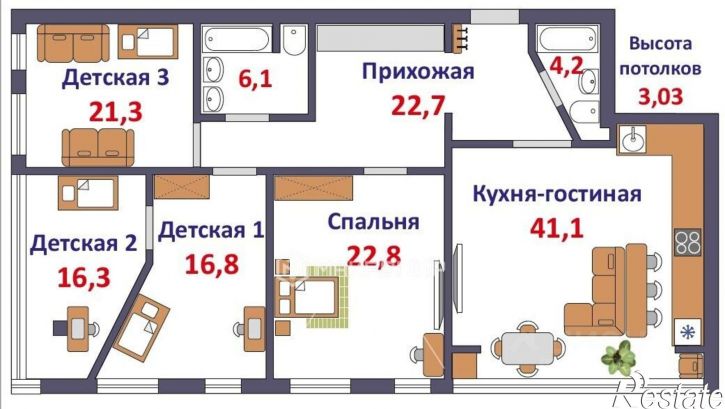 4-комн квартира ул Свободы, 110,  д. 110