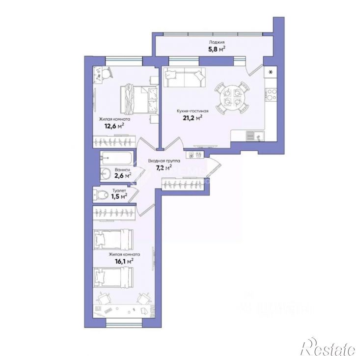 3-комн квартира ул Современная, 13,  д. 13