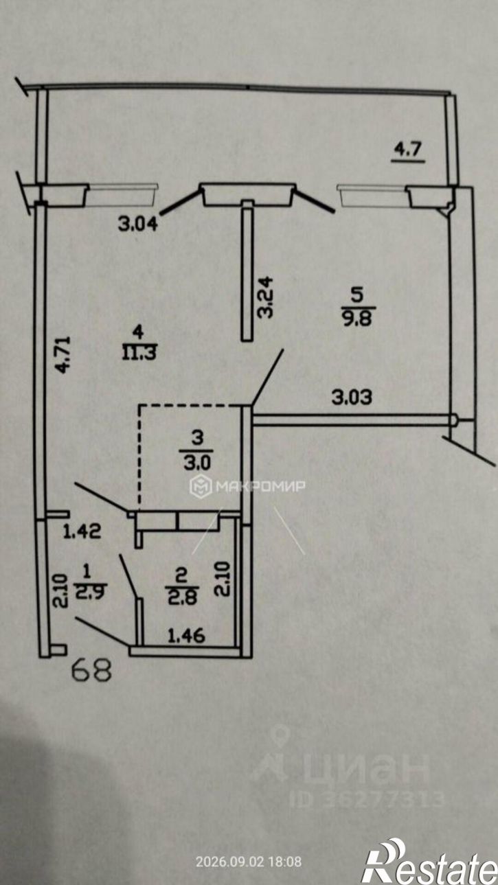 2-комн квартира ул Пушкина (Нововятский), 36 1,  д. 36 1,  к. 1