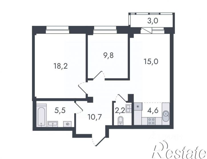 3-комн квартира в новом доме Чистопрудненская улица, 13,  д. 13