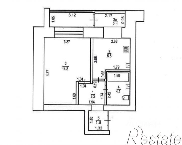 1-комн квартира улица Мопра, 14Б,  д. 14Б