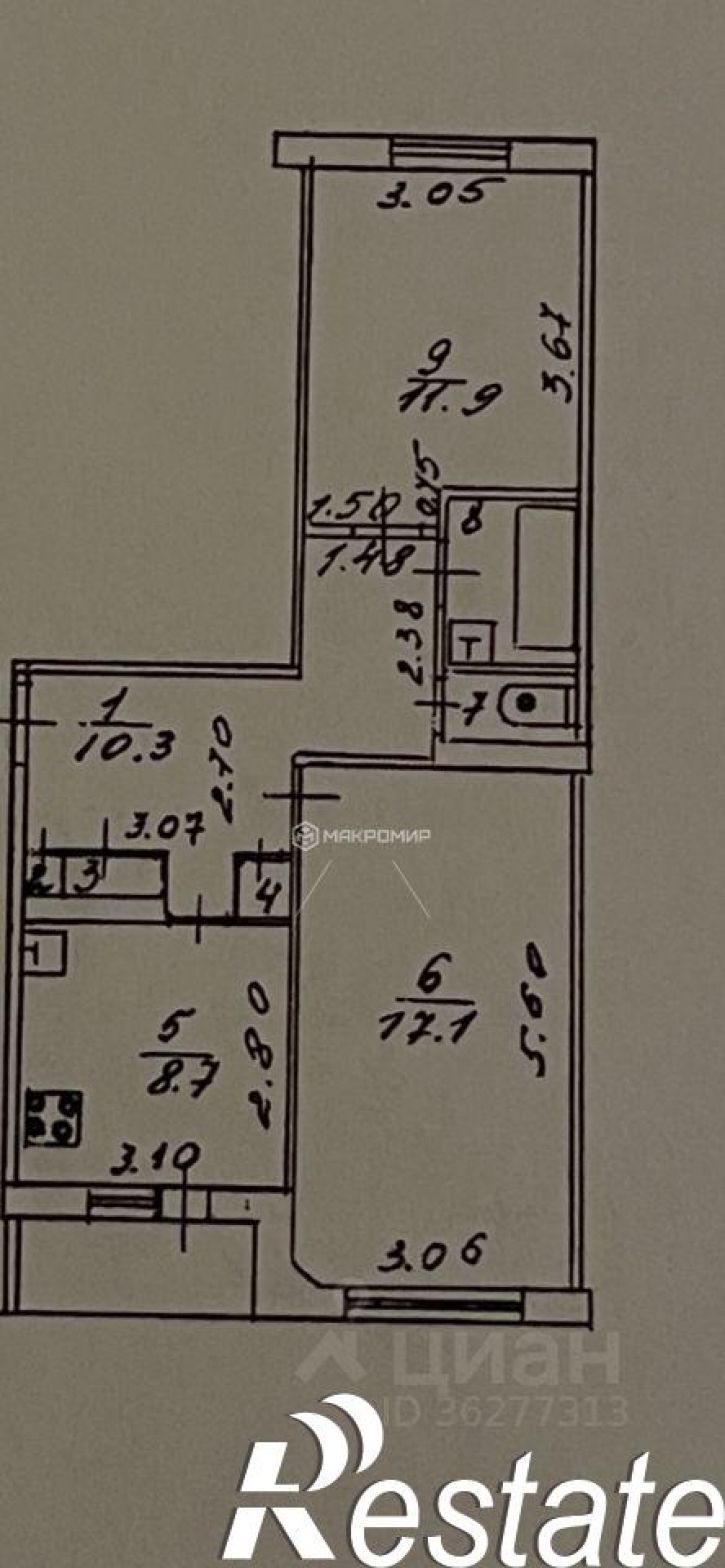 2-комн квартира улица Некрасова, 27,  д. 27
